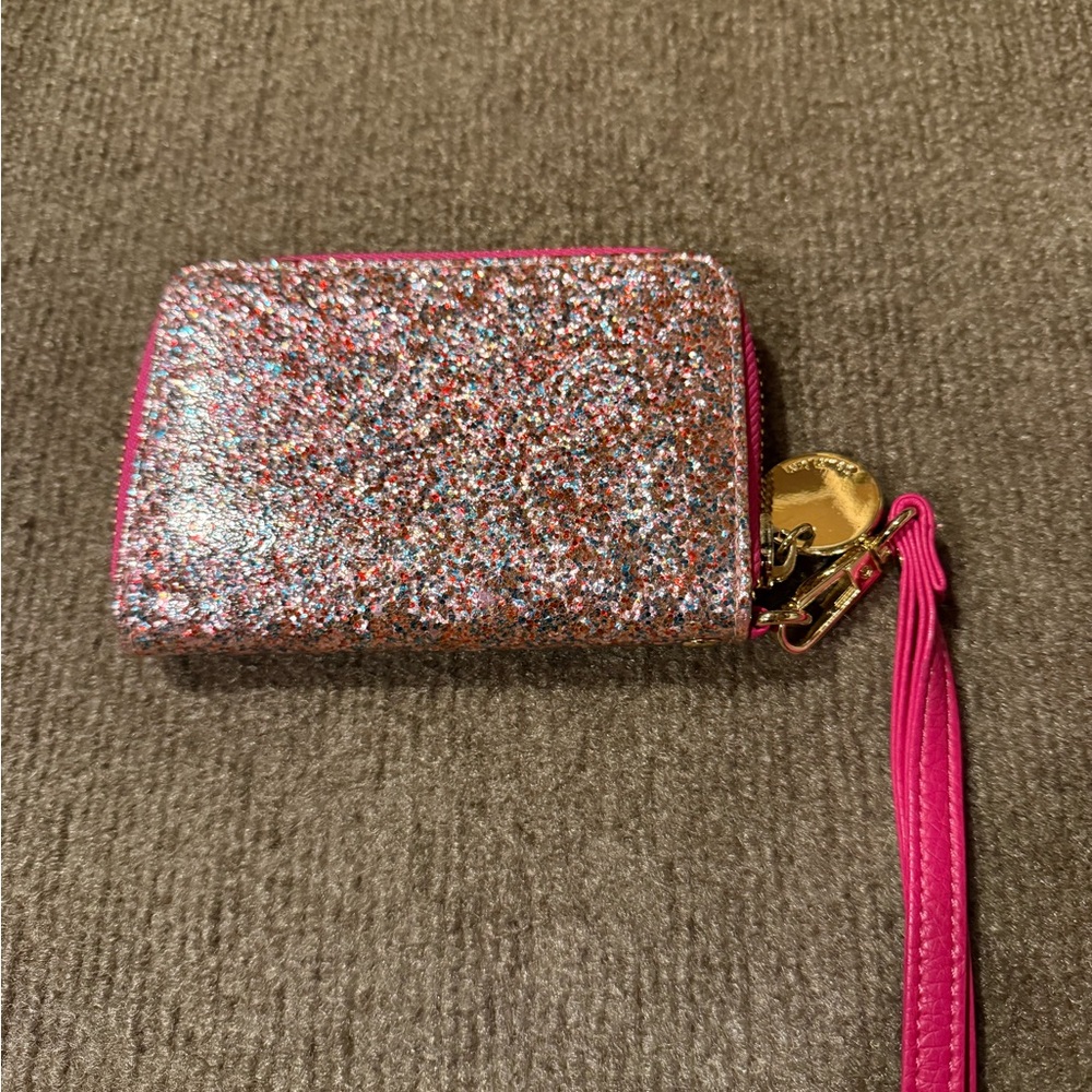 Deux Lux pink glitter wristlet.